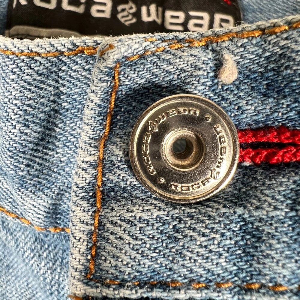 VTG Roca Wear Boys Blue Denim Hip Hop Straight Leg Authentic Jean Shorts Size 10 - Picture 7 of 13